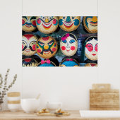 Poster Masques Hanoï Sur Le Marché (Cuisine)