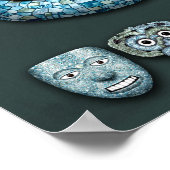 Poster Masques mosaïques Aztec (Coin)