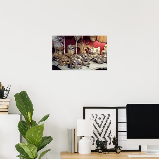 Poster Masques vénitiens (Bureau à domicile)