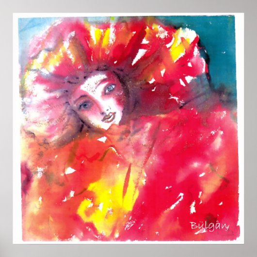 POSTER MASQUES VENITIENS - MASQUE EN ROUGE (Devant)