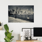 Poster Massachusetts, Boston, bâtiments de Rowe's Wharf (Bureau à domicile)