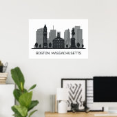 Poster Massachusetts de Boston (Bureau à domicile)