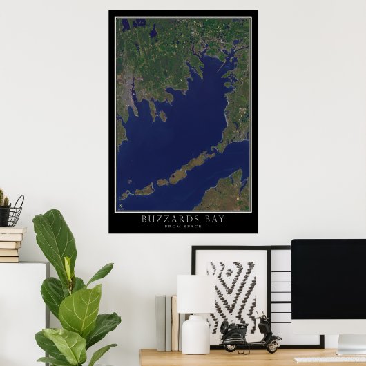 Poster Massachusetts De Buzzards Bay De Satellite Spatial (Bureau à domicile)