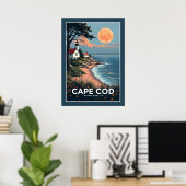 Poster Massachusetts de Cape Cod (Bureau à domicile)