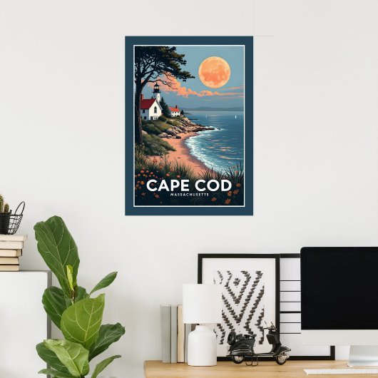 Poster Massachusetts de Cape Cod (Bureau à domicile)