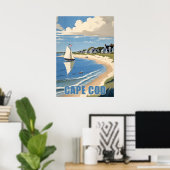Poster Massachusetts de Cape Cod (Bureau à domicile)