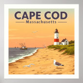 Poster Massachusetts de Cape Cod vintage (Devant)