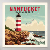 Poster Massachusetts de Nantucket vintage (Devant)