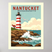 Poster Massachusetts de Nantucket vintage (Devant)