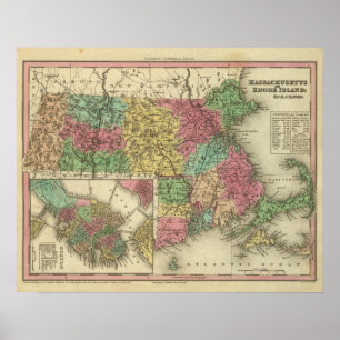 Poster Massachusetts Et Rhode Island