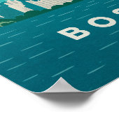 Poster Massachusetts Night Cityscape | Boston City (Coin)