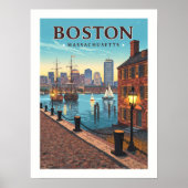 Poster Massachusetts vintages de Boston (Devant)