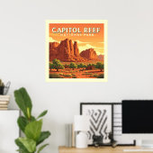 Poster Massachusetts vintages de Boston (Bureau à domicile)