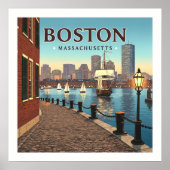 Poster Massachusetts vintages de Boston (Devant)