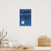 Poster MassachusettsOurs au clair de lune (Cuisine)