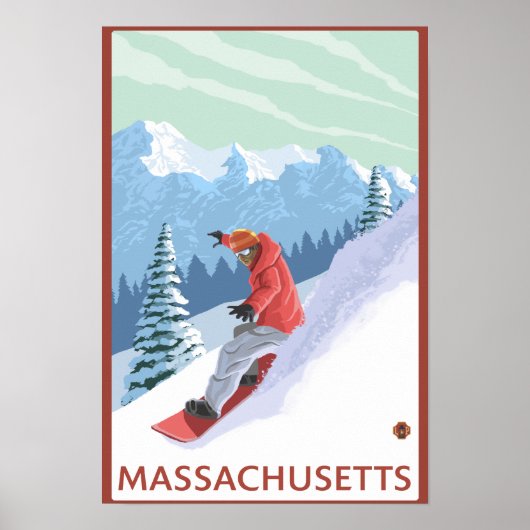 Poster MassachusettsSnowboarder scène (Devant)