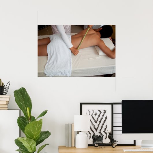 Poster Massage En Bambou Sur Les Côtes (Bureau à domicile)