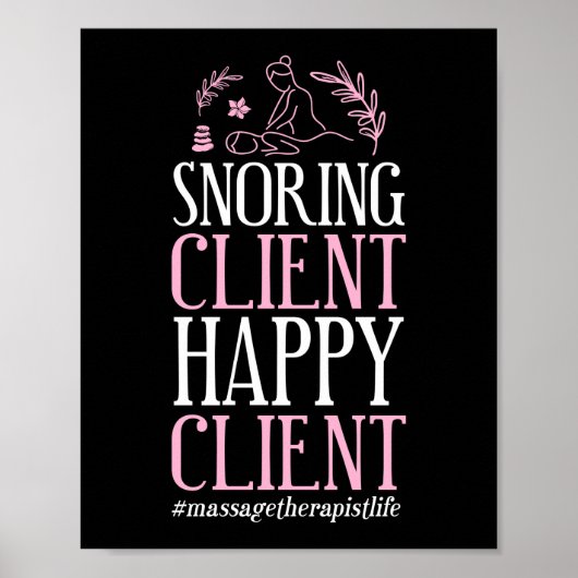 Poster Massage Thérapie Massage Snoring Client (Devant)