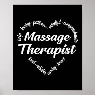 Poster Massage Therapist Heart Word Cloud
