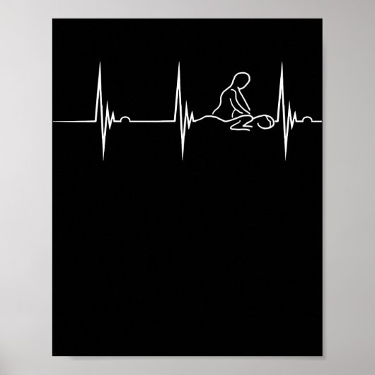 Poster Massage Thérapiste Heartbeat EKG Pulse Spa Masseur (Devant)