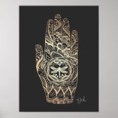 Poster Massage Thérapiste Henné Dragonfly Tatouage main 4 (Devant)