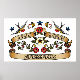 Poster Massage vivant d'amour