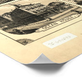 Poster Masse de Nantucket Beach. Carte panoramique antiqu (Coin)