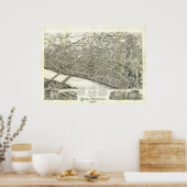 Poster Masse de Springfield. Carte panoramique antique 18 (Cuisine)