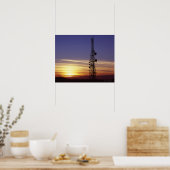Poster Mast de télécommunications au coucher du soleil (Cuisine)