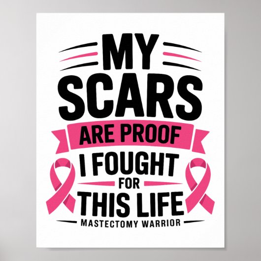 Poster Mastectomie Funny Cancer du sein Survivant (Devant)