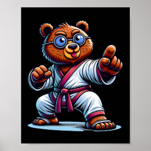 Poster Master Bear Karate Bear Arts martiaux Ursus Sensei