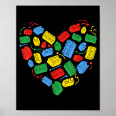 Poster Master Builder Block Brick Building Heart Valentin (Devant)