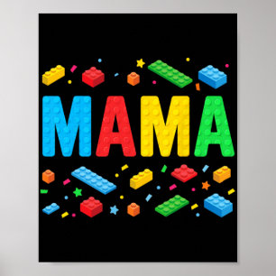 Poster Master Builder Blocs de briques Blocs drôle Mère