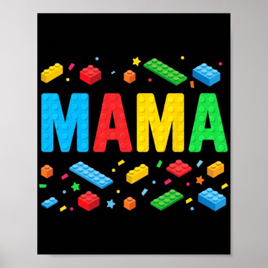 Poster Master Builder Blocs de briques Blocs drôle Mère (Devant)