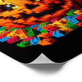 Poster Master Builder Citrouille Briques Blocs Halloween (Coin)