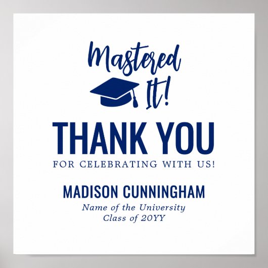 Poster Mastered It Graduation Thank You Sticker Template (Devant)