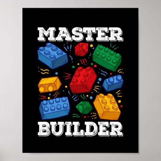 Poster Masters Builder Cute Block Building Kids Toys Bric (Devant)
