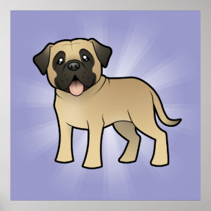 Poster Mastiff de dessin animé / Bullmastiff