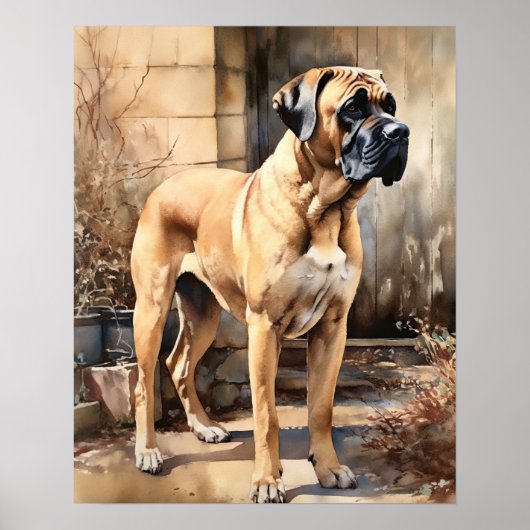 Poster Mastiff Dog Art Print (Devant)
