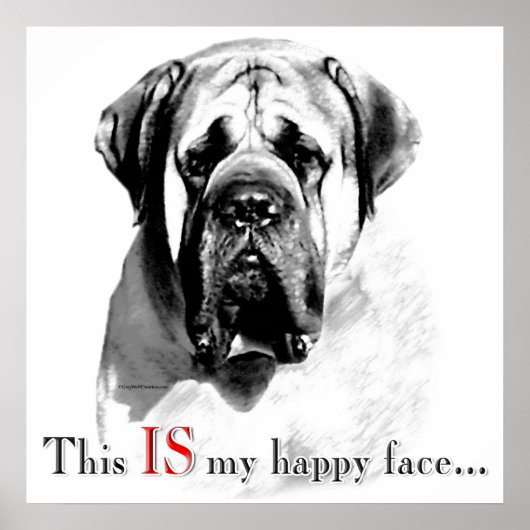 Poster Mastiff Happy Face (Devant)