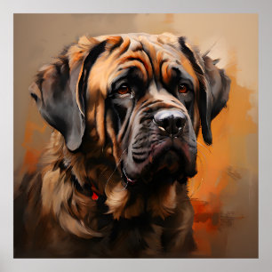 Poster Mastiff Realism Art Portrait