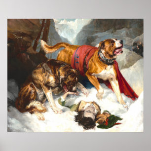 Poster Mastiffs alpins - Sir Edwin Landseer Art