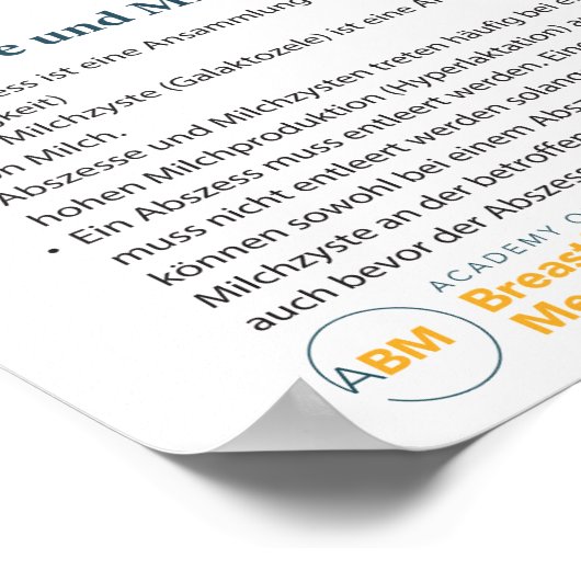 Poster Mastitis dans l'affiche d'allaitement (allemand) (Coin)