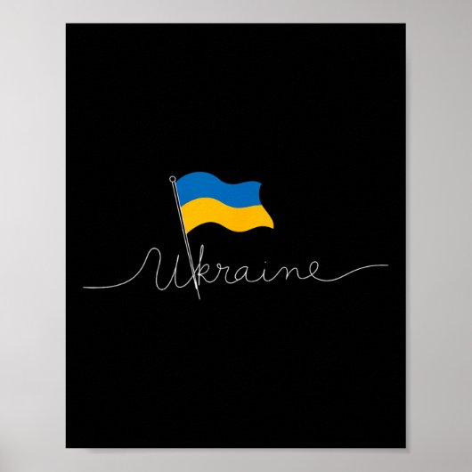 Poster Mât de drapeau à signature ukrainienne - Ukrainien (Devant)