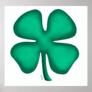Poster mat Lucky 4 feuilles irlandais Clover