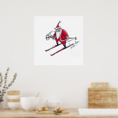 Poster mat père Noël Skiing (Cuisine)