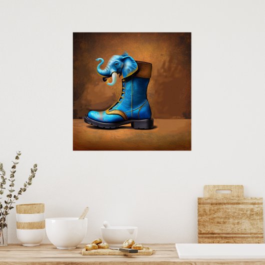 Poster mat Steampunk Elephant Boot (Cuisine)