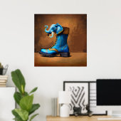 Poster mat Steampunk Elephant Boot (Bureau à domicile)