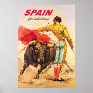 Poster Matador et taureau. Course de taureaux. Espagne po