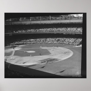 Poster Match de base-ball sur le stade